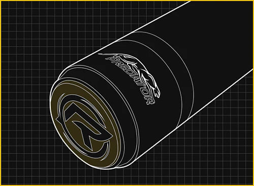 Graphic image of PREDATOR pool cue tip.