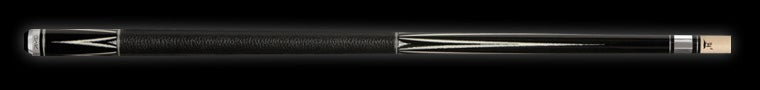 Black pool cue with silver ferrule
