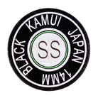 Kamui black cue tip front view with "Kamui Black Japan" and SS hardness markings stamped.