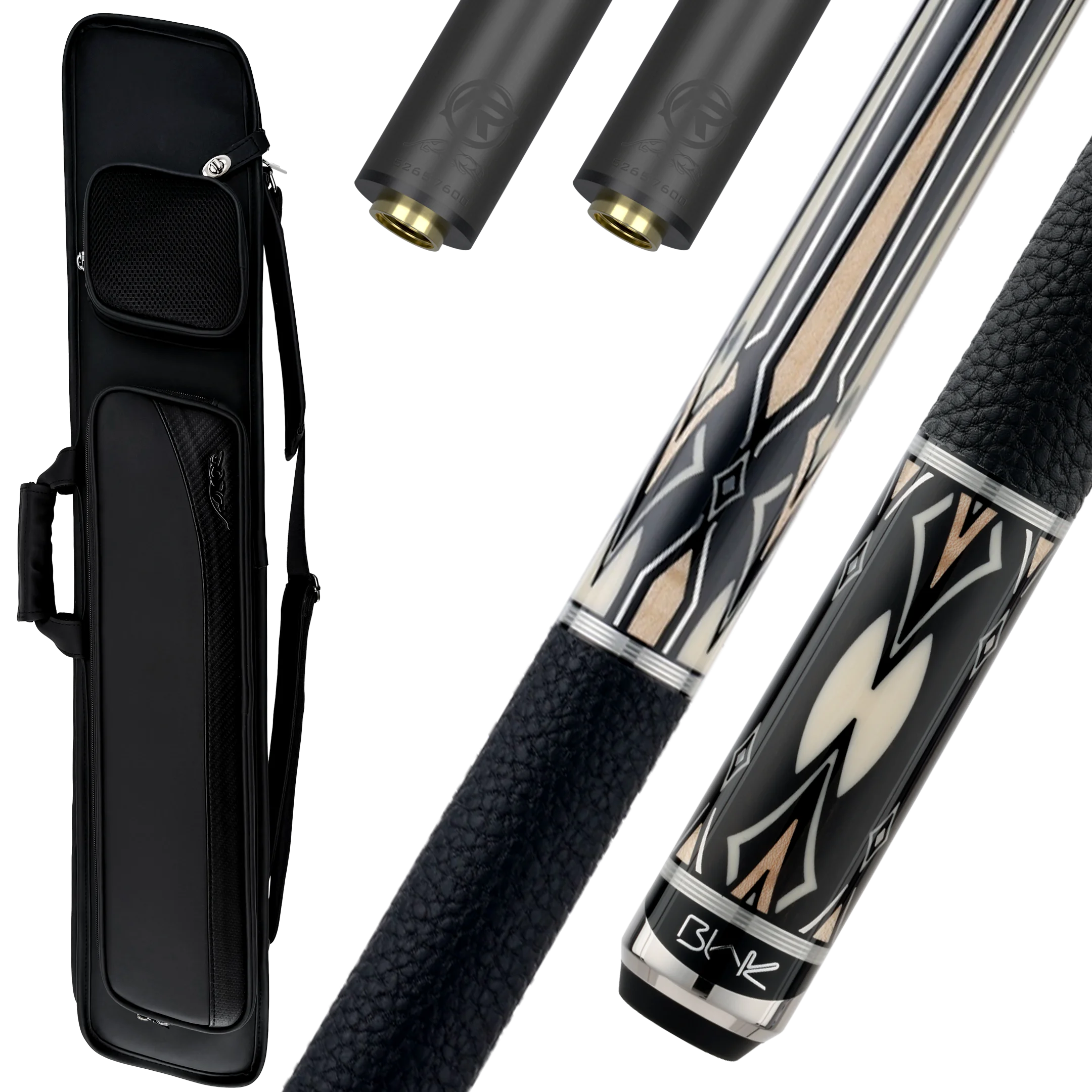 Blak5 3 Pool Cue, Extra REVO Shaft, and Pool Cue Case Bundle