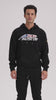 Video of a man wearing black hoodie with Predator USA logo and pants