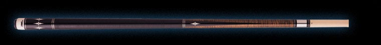 Two-tone wood pool cue with white diamond accents