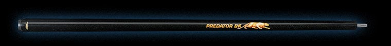 Black pool cue with gold Predator branding