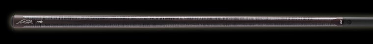 Black pool cue on a black background.