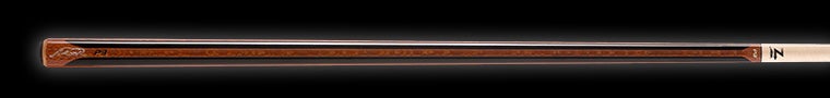 Brown wood pool cue with black accents