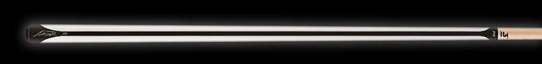 White pool cue with black stripe