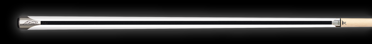 White pool cue with black stripe