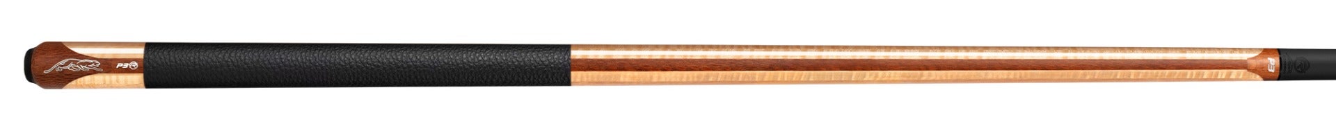Two-toned wood pool cue with textured black wrap