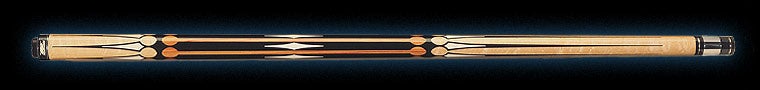 Dark and pale wood pool cue with ivory accents
