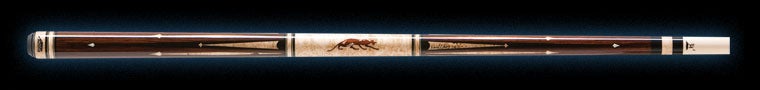 Dark and light wood pool cue with pale accents