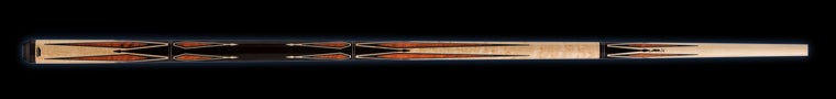 Pale wood pool cue with black and dark wood accents