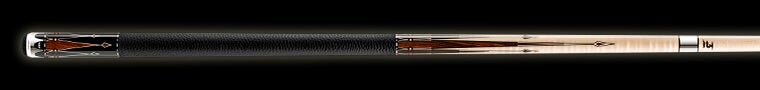 Cue stick with black and gold design