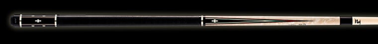 Black and beige pool cue with white accents retired cue